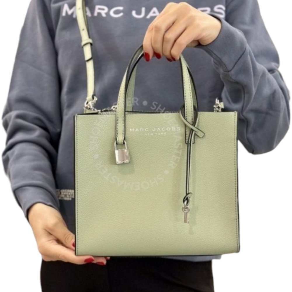 NWOT Marc Jacobs Crossbody Mini Tote In RARE Mint Green Pebbled Leather
